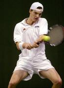 31 December 2004; Ireland's Eoin Heavey in action during the David Lloyd Riverview National Indoor Championships. Men's Singles Final, Eoin Heavey.v.Matthew Smith, David Lloyd Riverview Fitness Club, Clonskeagh, Dublin. Picture credit; Brian Lawless / SPORTSFILE
