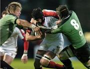 1 January 2005; Matt McCullough, Ulster, in action against John O'Sullivan, 8 and Matt Lacey, Connacht. Celtic League 2004-2005, Pool 1, Ulster v Connacht, Ravenhill, Belfast. Picture credit; Matt Browne / SPORTSFILE