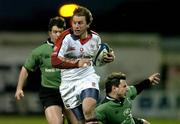 1 January 2005; Turone Howe, Ulster, in action against Darren Yapp, right, and Justin Meagher, Connacht. Celtic League 2004-2005, Pool 1, Ulster v Connacht, Ravenhill, Belfast. Picture credit; Matt Browne / SPORTSFILE