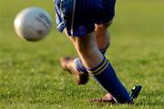 2 January 2005; Ian Burke, Wicklow goalkeeper, kicks the ball off a kicking tee for a kickout during the game. O'Byrne Cup, Wicklow v Dublin, County Grounds, Aughrim, Co. Wicklow. Picture credit; David Maher / SPORTSFILE