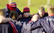 4 January 2005; Paul Burke, center, pictured with his team-mates during Munster rugby squad training. Thomond Park, Limerick. Picture credit; Matt Browne / SPORTSFILE