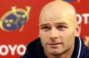 4 January 2005; Paul Burke pictured during a Munster rugby press conference. Thomond Park, Limerick. Picture credit; Matt Browne / SPORTSFILE