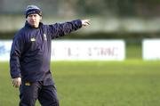 5 January 2005; Declan Kidney, Head Coach, in action during Leinster Rugby squad training. Old Belvedere Rugby Club, Anglesea Road, Dublin. Picture credit; David Levingstone / SPORTSFILE