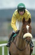 27 December 2004; Church Island, with Barry Geraghty up, canters to the start for the paddypower.com Future Champions Novice Hurdle. Leopardstown Racecourse, Dublin. Picture credit; Pat Murphy / SPORTSFILE