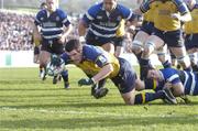 8 January 2005; Shane Jennings, Leinster, touches down to score his sides first try. Heineken European Cup 2004-2005, Round 5, Pool 2, Bath v Leinster, The Recreation Ground, Bath, England. Picture credit; Damien Eagers / SPORTSFILE