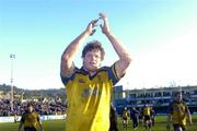 8 January 2005; Malcolm O'Kelly, Leinster, applauds the Leinster fans at the end of the match. Heineken European Cup 2004-2005, Round 5, Pool 2, Bath v Leinster, The Recreation Ground, Bath, England. Picture credit; Damien Eagers / SPORTSFILE