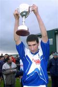 9 January 2005; Mick Fitzgerald, Dublin Blue Star, lifts the cup after victory over Dublin. Dublin Hurlers v Dublin Blue Star Hurlers, Naomh Barrog, Kilbarrick, Dublin. Picture credit; Brian Lawless / SPORTSFILE