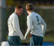 13 November 2013; Republic of Ireland's James McCarthy, left, and James McClean during squad training ahead of their Three International Friendly match against Latvia on Friday. Republic of Ireland Squad Training, Gannon Park, Malahide, Co. Dublin. Picture credit: David Maher / SPORTSFILE