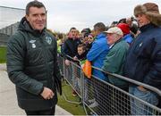 13 November 2013; Republic of Ireland assistant manager Roy Keane after signing autographs for supporters, at the end of squad training, ahead of their Three International Friendly match against Latvia on Friday. Republic of Ireland Squad Training, Gannon Park, Malahide, Co. Dublin. Picture credit: David Maher / SPORTSFILE