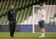 14 November 2013; Republic of Ireland assistant manager Roy Keane with captain Robbie Keane during squad training ahead of their Three International Friendly match against Latvia on Friday. Republic of Ireland Squad Training, Aviva Stadium, Lansdowne Road, Dublin. Picture credit: Matt Browne / SPORTSFILE