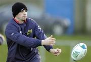 11 January 2005; Alan Quinlan in action during Munster Rugby squad training. Thomond Park, Limerick. Picture credit; Matt Browne / SPORTSFILE