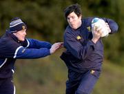 12 January 2005; Shane Horgan in action against Brian O'Driscoll during Leinster Rugby squad training. Old Belvedere, Anglesea Road, Dublin. Picture credit; Matt Browne / SPORTSFILE