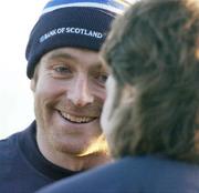 12 January 2005; Denis Hickie in jovial mood with Shane Byrne during Leinster Rugby squad training. Old Belvedere, Anglesea Road, Dublin. Picture credit; Matt Browne / SPORTSFILE