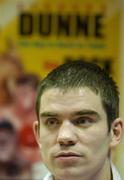 13 January 2005; Bernard Dunne at a press conference to announce his professional homecoming and that he will headline an international show at the National Stadium on February 19th. Also included on the bill are Irish boxers Francis Barrett, Jim Rock, Paul Hyland and Robert Murray. Burlington Hotel, Dublin. Picture credit; Brian Lawless / SPORTSFILE