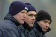9 January 2005; Luke Dempsey, centre, Longford manager, with selectors Declan Rowley, left and Eugene McCormack. O'Byrne Cup, Quarter-Final, Longford v Westmeath, Pearse Park, Longford. Picture credit; David Maher / SPORTSFILE