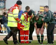 15 January 2005; Eric Elwood, Connacht, is attended to by medical staff. European Challenge Cup 2004-2005, Quarter-Final, Connacht v Grenoble, Sportsground, Galway. Picture credit; Pat Murphy / SPORTSFILE