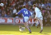 16 January 2005; Shane Cooke, 14, Laois, in action against Damien Hendy, Kildare, and a cockeral. O'Byrne Cup, Semi-Final, Laois v Kildare, O'Moore Park, Portlaoise, Co. Laois. Picture credit; Matt Browne / SPORTSFILE