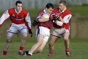 16 January 2005; Dessie Dolan, Westmeath, in action against Aaron Hoey and Jamie Carr, left, Louth. O'Byrne Cup, Semi-Final, Louth v Westmeath, O'Rahilly Park, Drogheda, Co. Louth. Picture credit; Damien Eagers / SPORTSFILE
