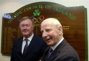18 January 2005; Pat Hickey, President of the Olympic Council of Ireland and the Minister for Art, Sport and Tourism, John O'Donoghue, T.D., at the opening of the first permanent Headquarters of the Olympic Council of Ireland in Howth, Co. Dublin. Picture credit; Damien Eagers / SPORTSFILE