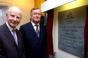 18 January 2005; Pat Hickey, President of the Olympic Council of Ireland, and the Minister for Art, Sport and Tourism, John O'Donoghue, T.D., at the opening of the first permanent Headquarters of the Olympic Council of Ireland in Howth, Co. Dublin. Picture credit; Damien Eagers / SPORTSFILE