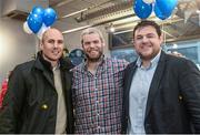 16 November 2013; From left, Girvan Dempsey, Peter Bracken, and Reggie Corrigan, at the inaugural IRUPA Clubhouse for Past Players hosted by MSL Ballsbridge Motors. More than 40 past players attended the Clubhouse, the first in a series of social rugby networking events to be hosted by IRUPA across the season. As well as networking, the IRUPA Clubhouse will deliver alumni services to past professional players, ensuring they have access to the same player services available to current players, including career & education, personal development, financial planning and wellbeing. MSL, Ballsbridge, Dublin. Photo by Sportsfile