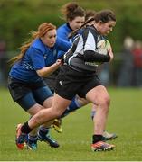 16 November 2013; Mairead Hopkins, Connacht, is tackled by Maedbh Smyth, Leinster. Girls U18 Interprovincial Blitz, Westmanstown RFC, Westmanstown, Co. Dublin. Picture credit: Barry Cregg / SPORTSFILE