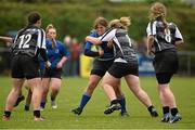 16 November 2013; Jane Leahy, Leinster, is tackled by Mairead Burke, Connacht. Girls U18 Interprovincial Blitz, Westmanstown RFC, Westmanstown, Co. Dublin. Picture credit: Barry Cregg / SPORTSFILE