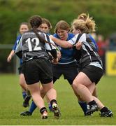 16 November 2013; Jane Leahy, Leinster, is tackled by Mairead Burke, right, and Mairead Hopkins, Connacht. Girls U18 Interprovincial Blitz, Westmanstown RFC, Westmanstown, Co. Dublin. Picture credit: Barry Cregg / SPORTSFILE