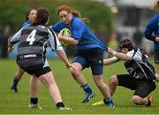 16 November 2013; Maedbh Smyth, Leinster, is tackled by Beckie Gavin, right, and Niamh O'Grady, Connacht. Girls U18 Interprovincial Blitz, Westmanstown RFC, Westmanstown, Co. Dublin. Picture credit: Barry Cregg / SPORTSFILE