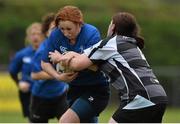 16 November 2013; Maedbh Smyth, Leinster, is tackled by Niamh O'Grady, Connacht. Girls U18 Interprovincial Blitz, Westmanstown RFC, Westmanstown, Co. Dublin. Picture credit: Barry Cregg / SPORTSFILE
