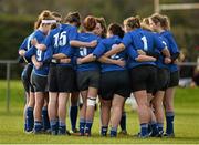 16 November 2013; The Leinster team huddle before the game. Girls U18 Interprovincial Blitz, Westmanstown RFC, Westmanstown, Co. Dublin. Picture credit: Barry Cregg / SPORTSFILE