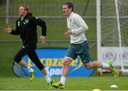 17 November 2013; Republic of Ireland's Glenn Whelan and Paul Green during squad training ahead of their friendly international match against Poland on Tuesday. Republic of Ireland Squad Training, Gannon Park, Malahide, Co. Dublin. Picture credit: David Maher / SPORTSFILE