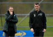 17 November 2013; Republic of Ireland assistant manager Roy Keane with manager Martin O'Neill during squad training ahead of their friendly international match against Poland on Tuesday. Republic of Ireland Squad Training, Gannon Park, Malahide, Co. Dublin. Picture credit: David Maher / SPORTSFILE