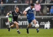 17 November 2013; Dermot McGuckin, Ballinderry Shamrocks, in action against Gerard McEvoy, Kilcoo Owen Roes. AIB Ulster Senior Club Football Championship, Semi-Final, Ballinderry Shamrocks, Derry v Kilcoo Owen Roes, Down. Athletic Grounds, Armagh. Photo by Sportsfile