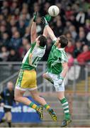 17 November 2013; Michael Murphy, Glenswilly, in action against Niall Cassidy, Roslea Shamrocks. AIB Ulster Senior Club Football Championship, Semi-Final, Glenswilly, Donegal v Roslea Shamrocks, Fermanagh. Healy Park, Omagh, Co. Tyrone. Picture credit: Oliver McVeigh / SPORTSFILE