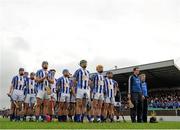 17 November 2013; The Ballyboden St Enda's team during the National Anthem. AIB Leinster Senior Club Hurling Championship, Semi-Final, Mount Leinster Rangers, Carlow v Ballyboden St Enda's, Dublin. Dr. Cullen Park, Carlow. Picture credit: Pat Murphy / SPORTSFILE