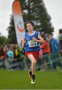 17 November 2013; Darragh McElhinney, Munster, competing in the Boys U14's race at the 2013 Woodie’s DIY Inter County & Juvenile Even Age Cross Country Championships of Ireland. Santry Demesne, Santry, Co. Dublin. Picture credit: Ramsey Cardy / SPORTSFILE