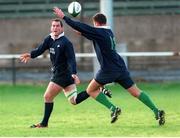 2 November 1998; Ireland's Eric Elwood, left, and Dion O'Cuinneag in action during squad training. Ireland Rugby Squad Training, Mardyke Sportsgrounds, Co. Cork. Picture credit: Matt Browne / SPORTSFILE