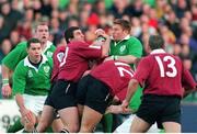 14 November 1998; Eric Miller, Ireland, in action against Georgia. Rugby World Cup Qualifier, Ireland v Georgia, Lansdowne Road, Dublin. Picture credit: Matt Browne / SPORTSFILE