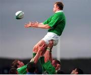 21 November 1998; Eric Miller, Ireland. Rugby World Cup Qualifier, Ireland v Romania, Lansdowne Road, Dublin. Picture credit: David Maher / SPORTSFILE