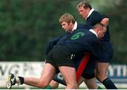 22 September 1998; Ireland's Gordon D'arcy in action against team-mates Trevor Brennan, 6, and Eric Miller, back, during squad training. Ireland Rugby Squad Training, Dr. Hickey Park, Greystones, Co. Wicklow. Picture credit: Matt Browne / SPORTSFILE