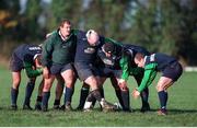 24 November 1998; Ireland's Conor McGuinness practices the 'put in' with the Irish pack during squad training. Ireland Rugby Squad Training, Garda R.F.C., Westmanstown, Lucan, Dublin. Picture credit: Aoife Rice / SPORTSFILE