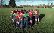 25 November 1998; The Ireland players in a huddle during squad training. Ireland Rugby Squad Training, Kings Hospital, Dublin. Picture credit: David Maher / SPORTSFILE