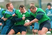 12 November 1998; Ireland's Jonathon Bell, left, Dion O'Cuinneagain, centre, and Jeremy Davidson in action during squad training. Ireland Rugby Squad Training, Stradbrook Road, Blackrock, Dublin. Picture credit: Matt Browne / SPORTSFILE