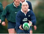 27 October 1998: Ireland's Keith Wood in action during squad training. Ireland Rugby Squad Training, King's Hospital Rugby Ground, Dublin. Picture credit: Matt Browne / SPORTSFILE