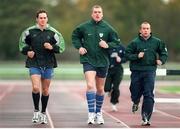 2 November 1998; Ireland's Girvan Dempsey, left, Victor Costello, centre, and Conor McGuinness in action during squad training. Ireland Rugby Squad Training, Mardyke Sportsgrounds, Co. Cork. Picture credit: Matt Browne / SPORTSFILE