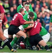 14 November 1998; Paul Wallace, Ireland, in action against Chavleg Djanalidze, Georgia. Rugby World Cup Qualifier, Ireland v Georgia, Lansdowne Road, Dublin. Picture credit: Matt Browne / SPORTSFILE