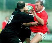 26 September 1998; Peter Clohessy, Munster, is tackled by Ian Jones, Neath. European Rugby Cup, Munster v Neath, Musgrave Park, Cork. Picture credit: Matt Browne / SPORTSFILE