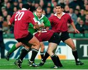 14 November 1998; Peter Clohessy, Ireland, in action against Zoura Mtchedlichvili, left, Georgia. Rugby World Cup Qualifier, Ireland v Georgia, Lansdowne Road, Dublin. Picture credit: Matt Browne / SPORTSFILE