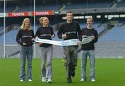 19 January 2005; Benita Johnson, Australia, World Cross Country Champion, second from left, and Craig Mottram, Australian 5000m record holder, second from right, with Irish athletes Jolene Byrne and Mark Christie, at the launch of the BUPA Great Ireland Run which will take place on Saturday 9th April 2005. Croke Park, Dublin. Picture credit; Pat Murphy / SPORTSFILE